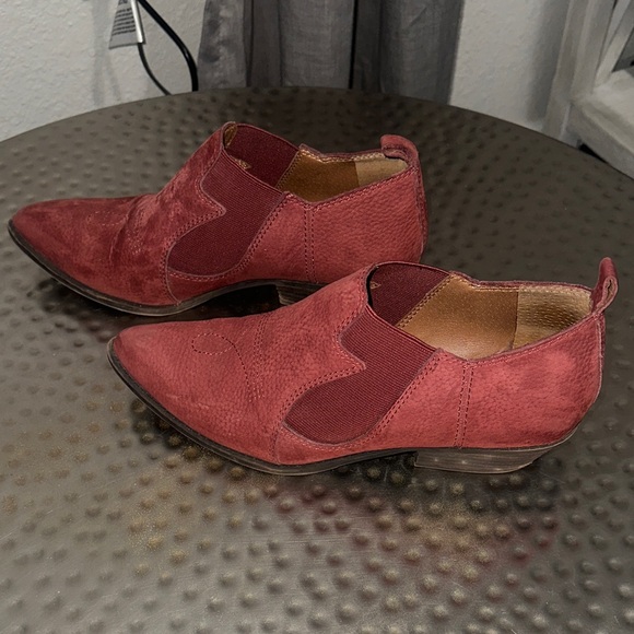 Lucky Brand Shoes - Lucky Brand Joelle Western Ankle Boots Booties Womens Size 8 Burgundy Leather